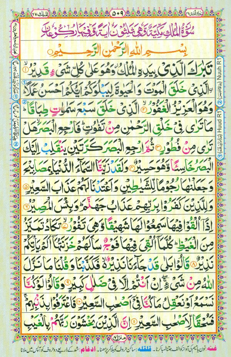 Listen and Download full Surah Mulk pdf file
